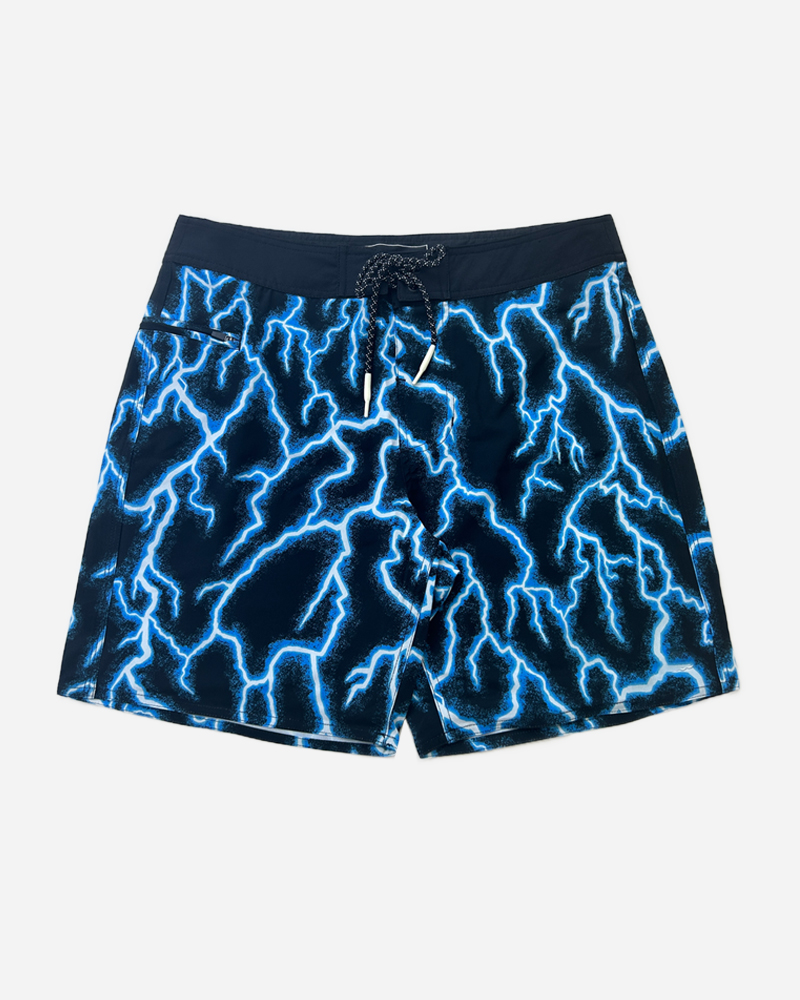 Lightning Print Drawstring Boardshorts