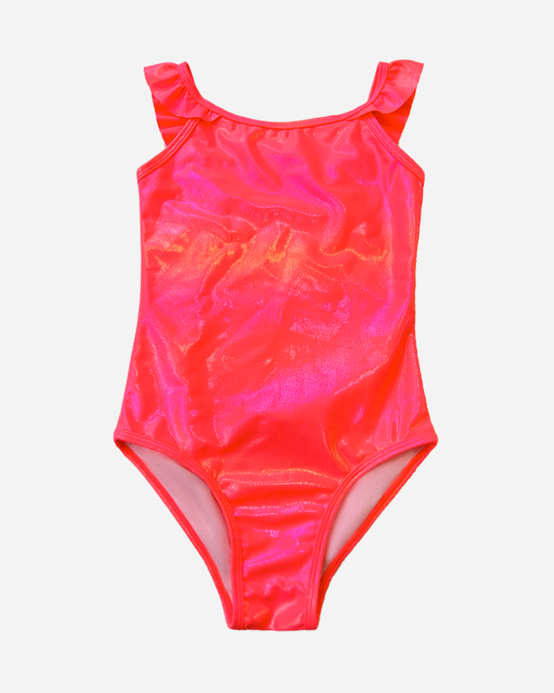 Metallic Frill One Piece Swimsuit