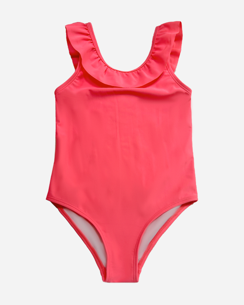 Ruffle Scoop Neck One Piece Swimsuit