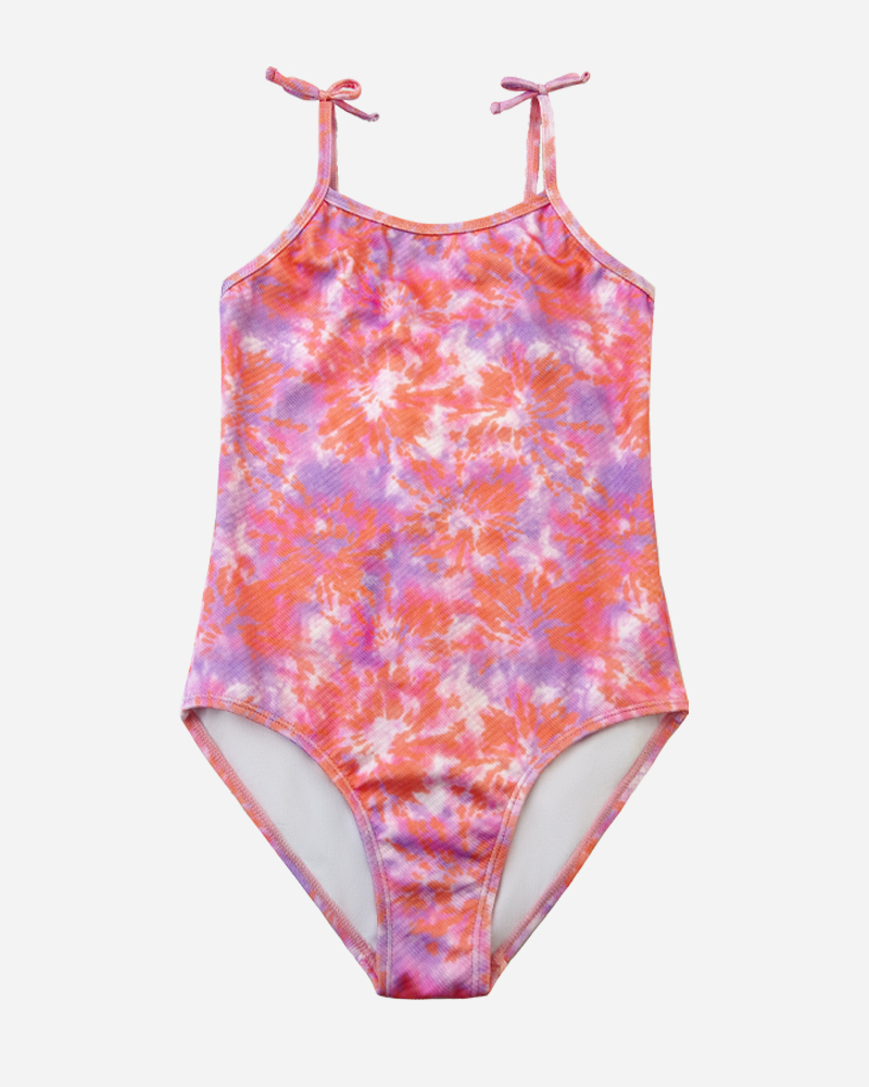 Tie Dye Dual Strap One Piece Swimsuit