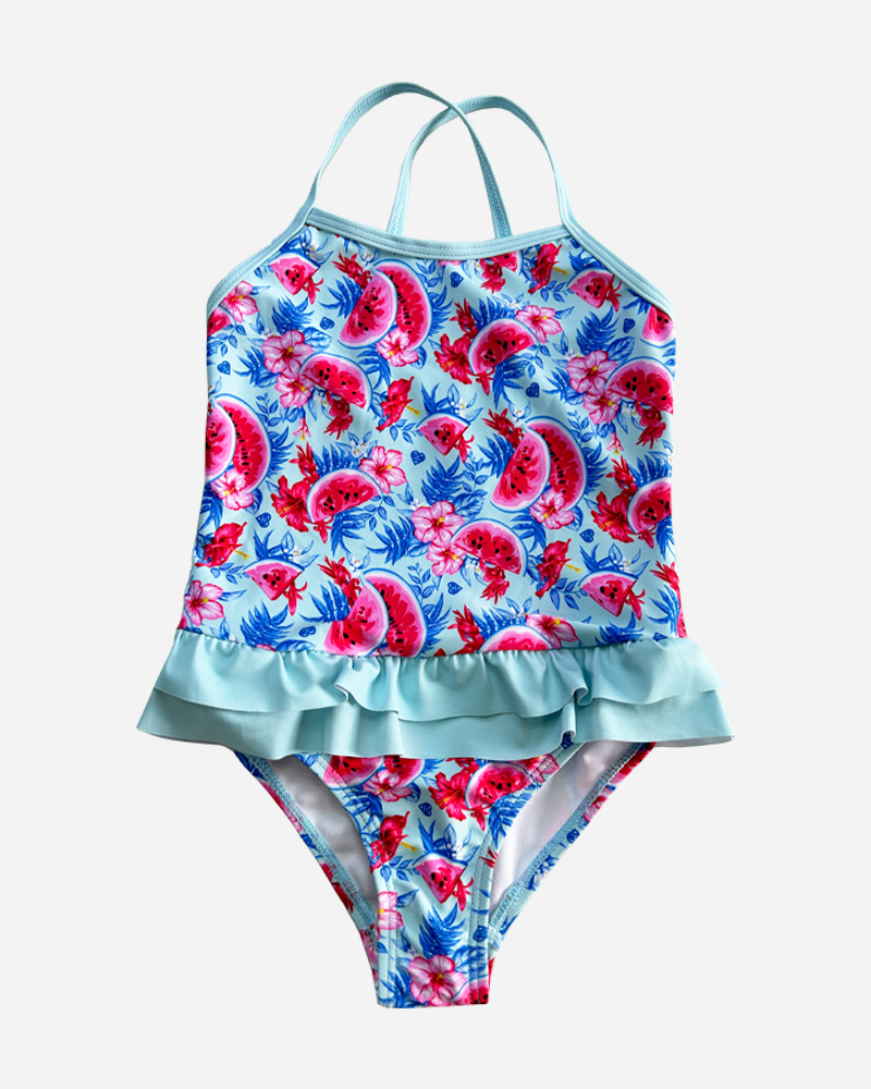 All Over Print Cross Back One Piece Swimsuit