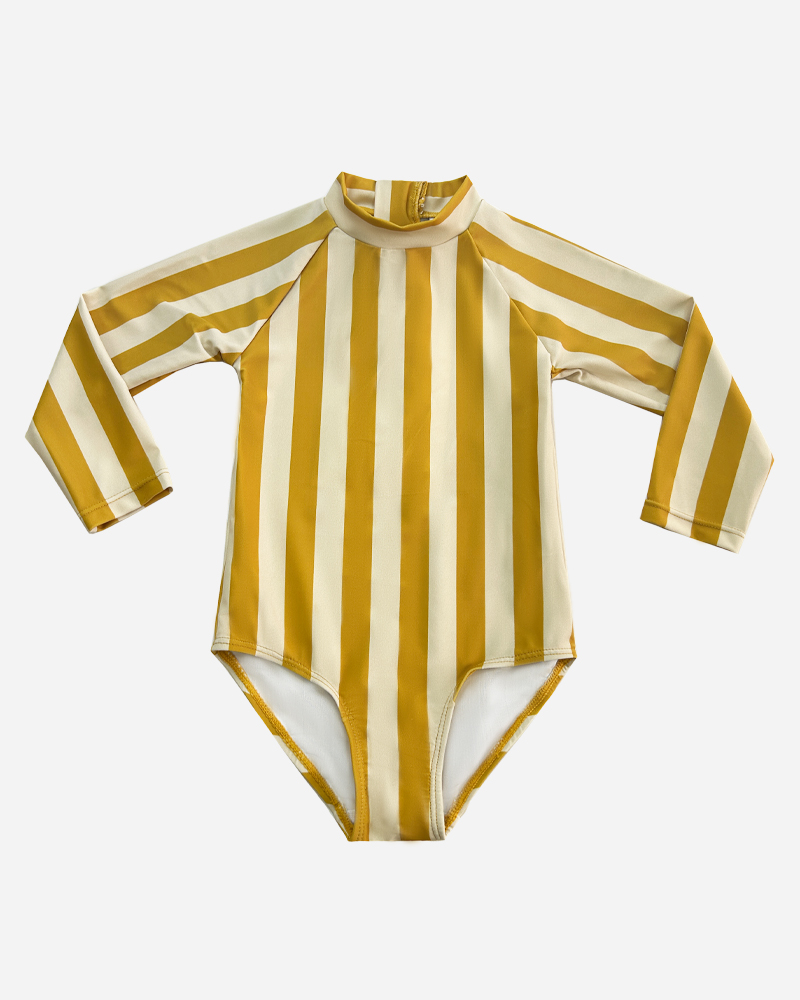 Stripe Half Zip Swinsuit