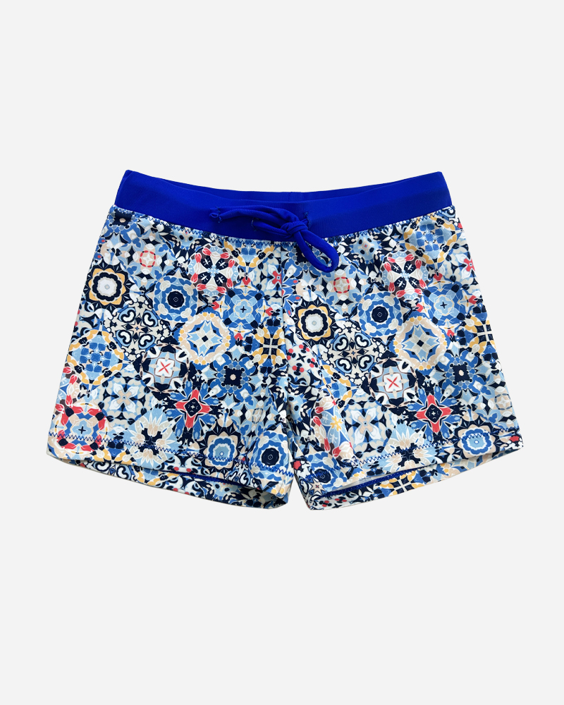 Printed Drawstring Square Leg Swim Shorts