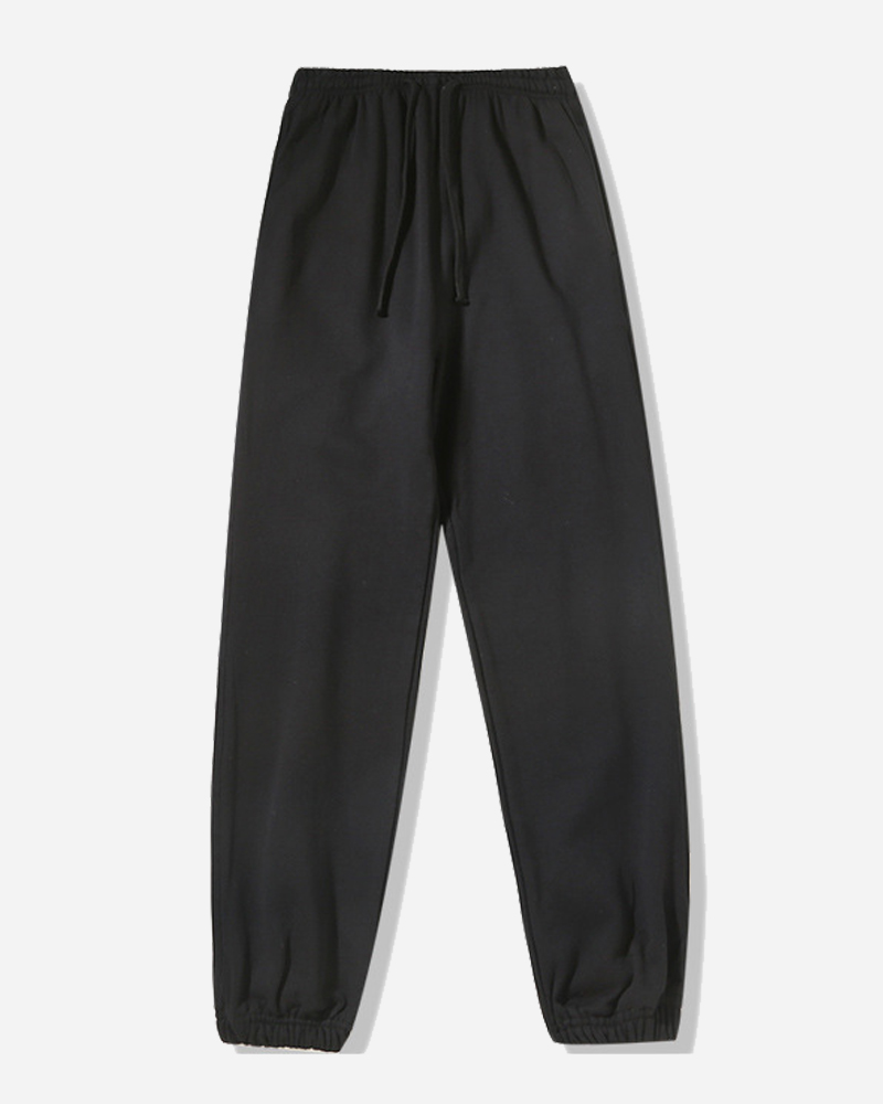 Solid Stretch Mid Rise Straight Leg Drawcord Pants