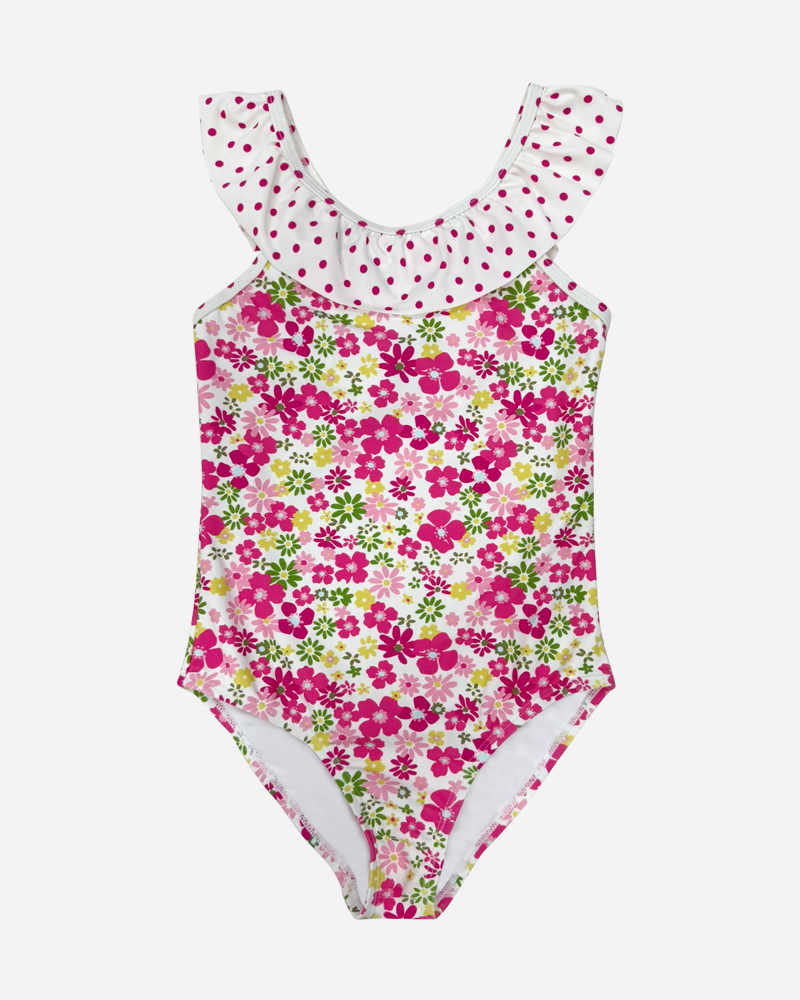 Floral Ruffle One Piece Swimsuit