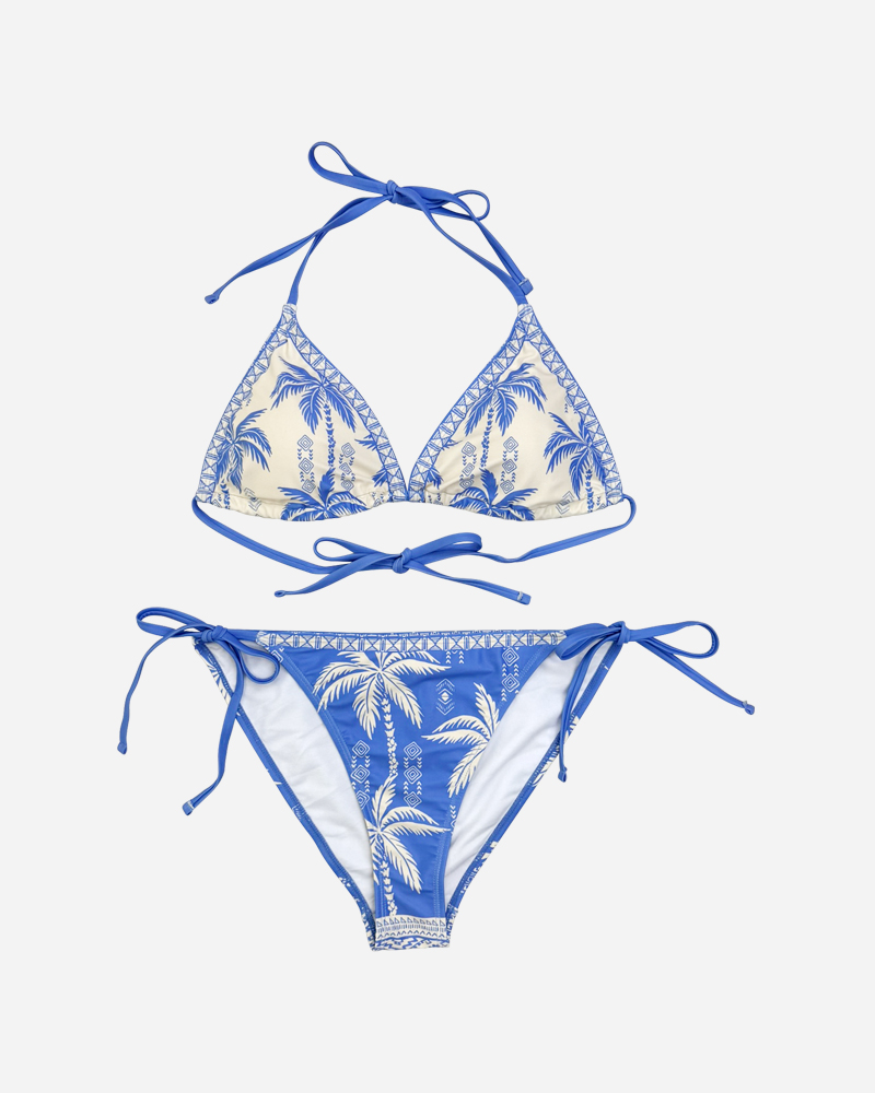 Tropical Triangle Bikini Top & Tie Side Bikini Bottoms Set