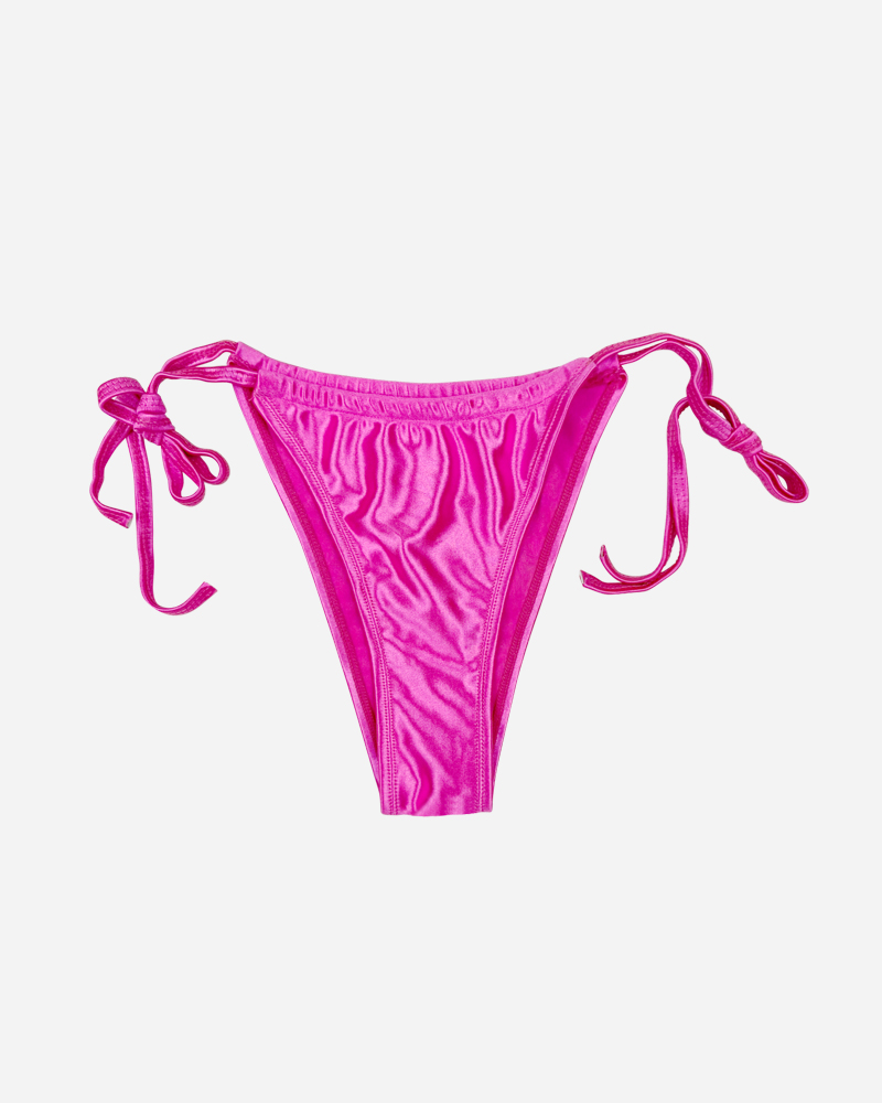 High Cut Tie Side Solid Bikini Bottoms