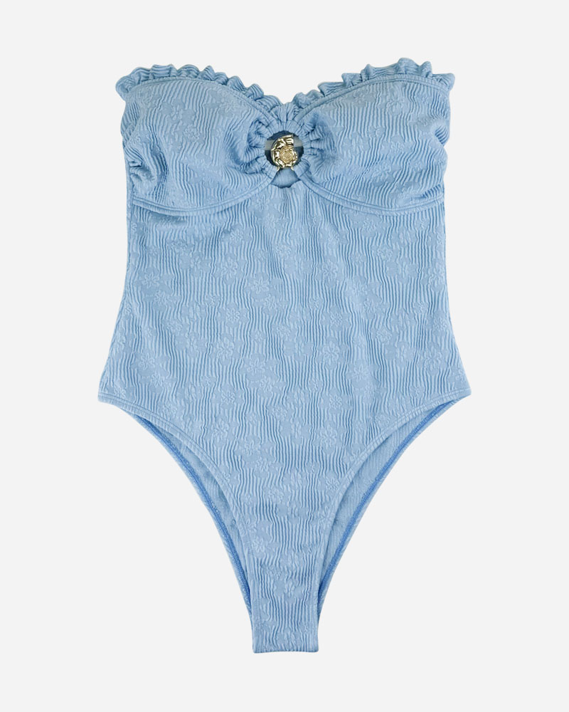 Ruffle Bandeau One Piece Swimsuit
